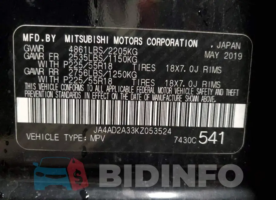 JA4AD2A33KZ053524 Photo# 10