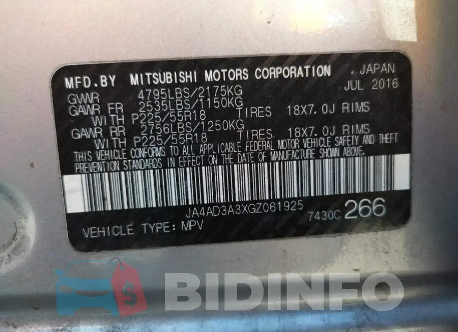 JA4AD3A3XGZ061925 Photo# 10