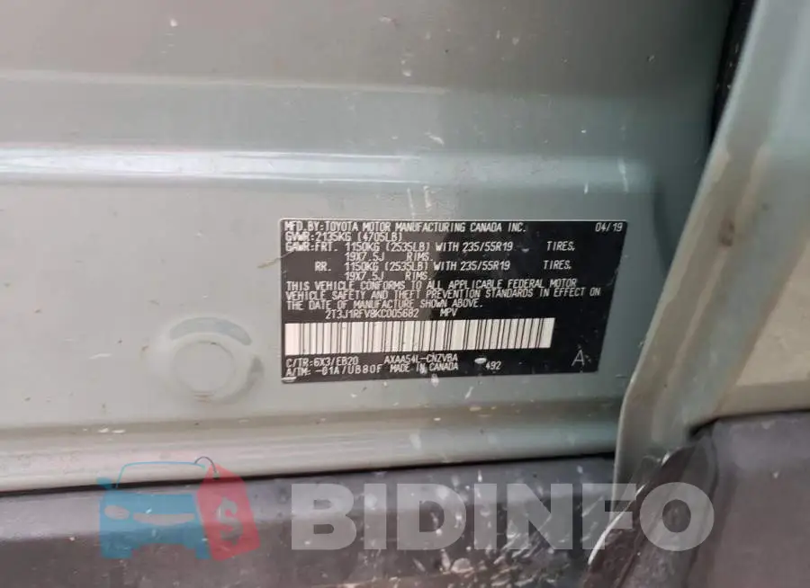 2T3J1RFV8KC005682 Photo# 10