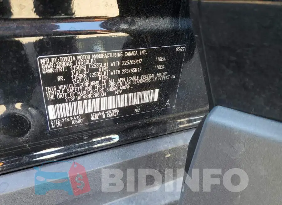 2T3P1RFV8NC288034 Photo# 10