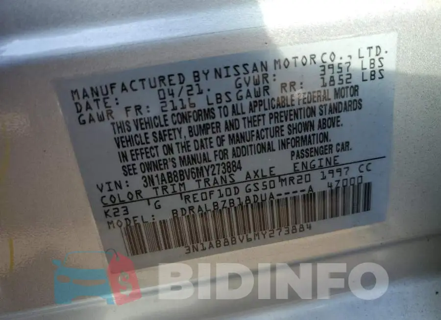 3N1AB8BV6MY273884 Photo# 10