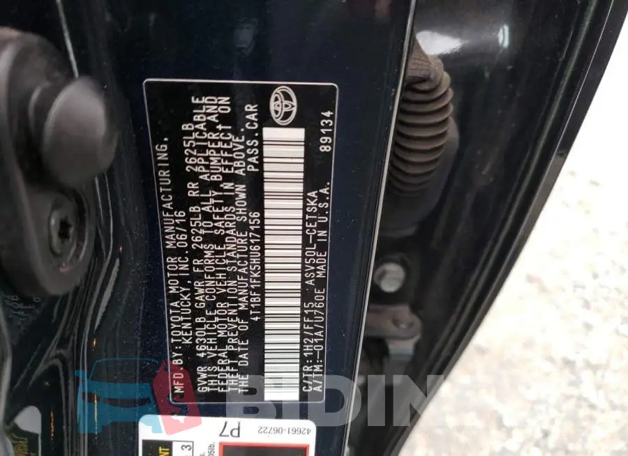 4T1BF1FK5HU617156 Photo# 10