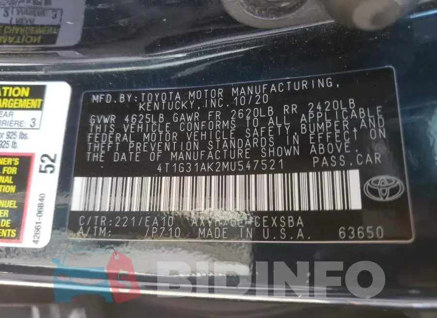 4T1G31AK2MU547521 Photo# 10