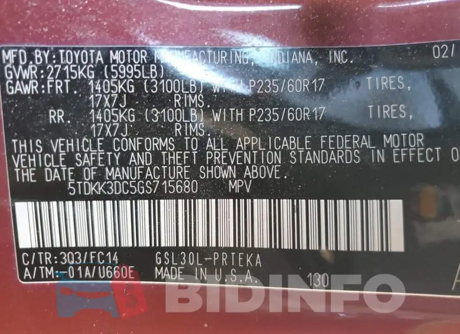 5TDKK3DC5GS715680 Photo# 10