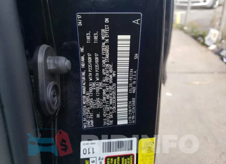 5TDKZ3DC8HS851539 Photo# 10