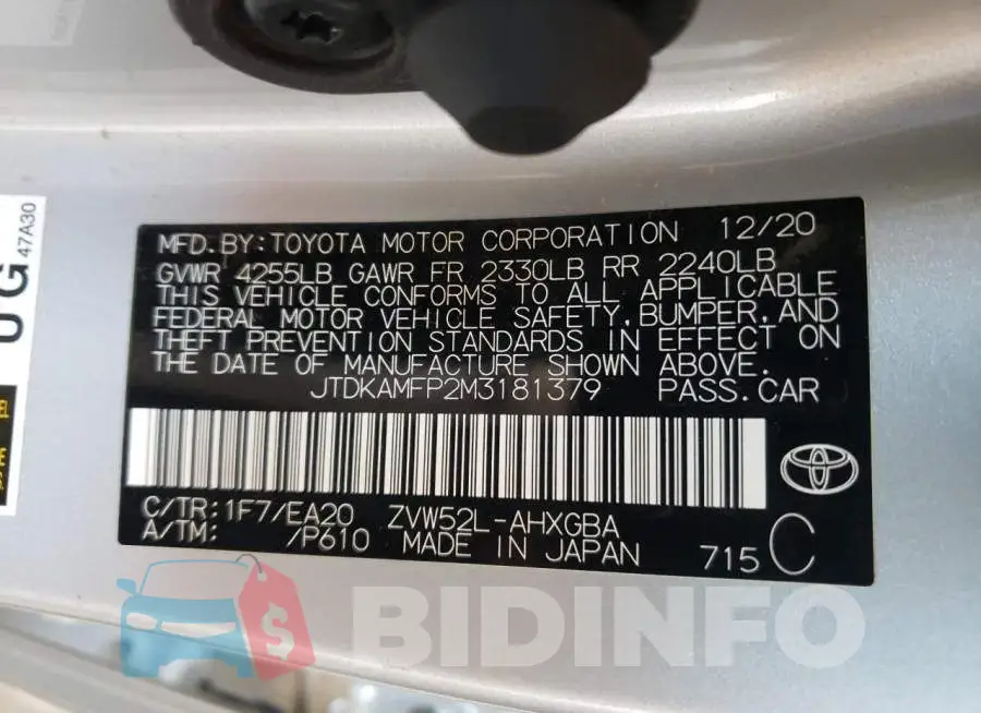 JTDKAMFP2M3181379 Photo# 10