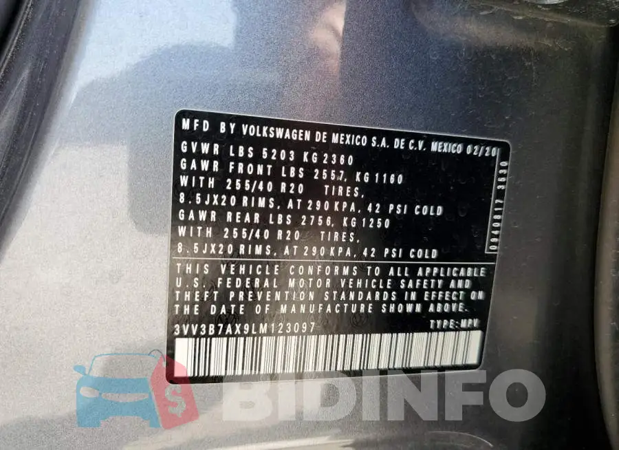 3VV3B7AX9LM123097 Photo# 10