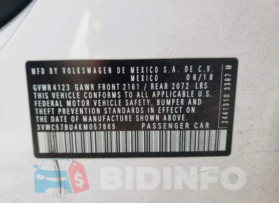 3VWC57BU4KM057869 Photo# 10