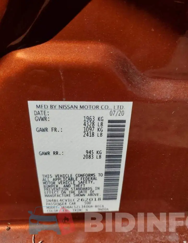 1N4BL4CV1LC262018 Photo# 10