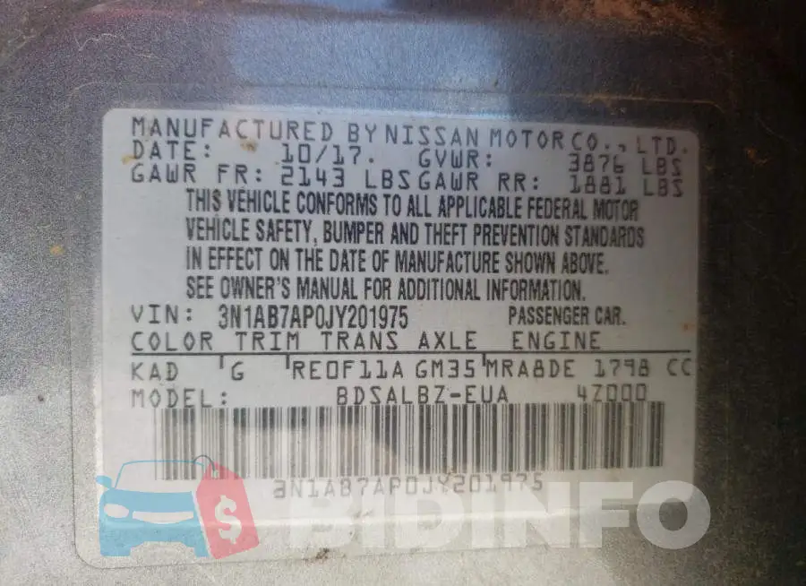 3N1AB7AP0JY201975 Photo# 10