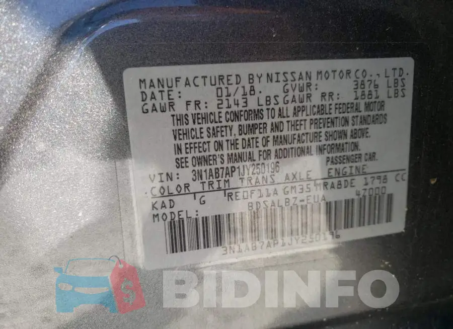 3N1AB7AP1JY250196 Photo# 10