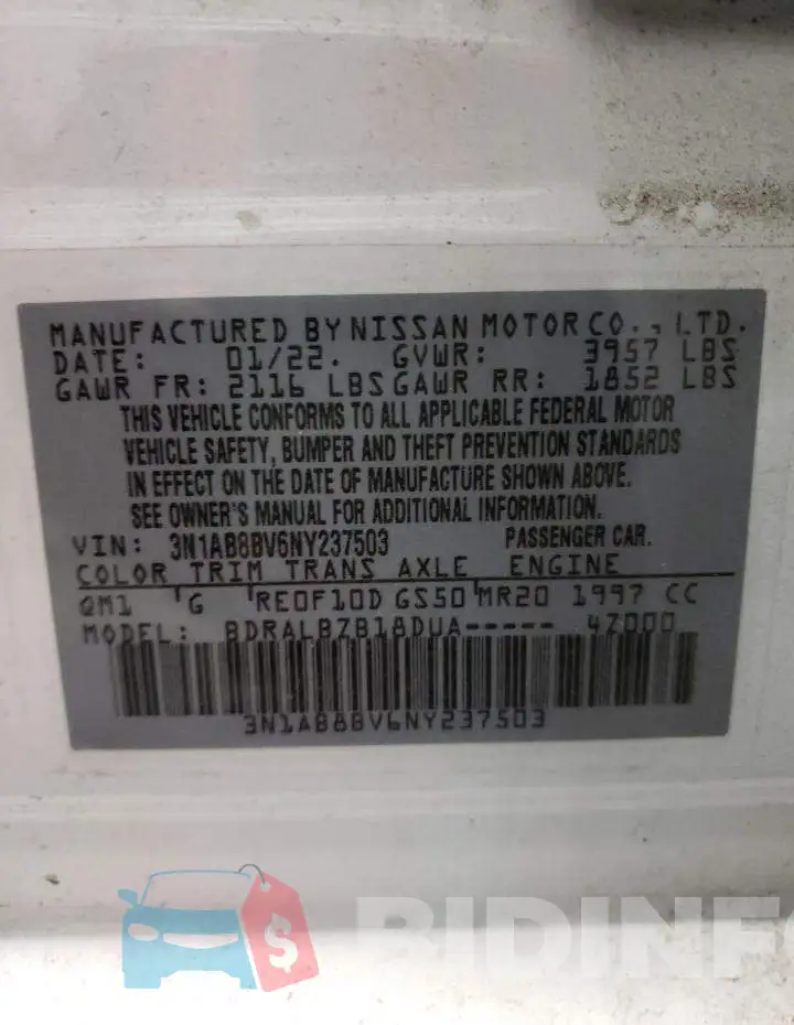 3N1AB8BV6NY237503 Photo# 10