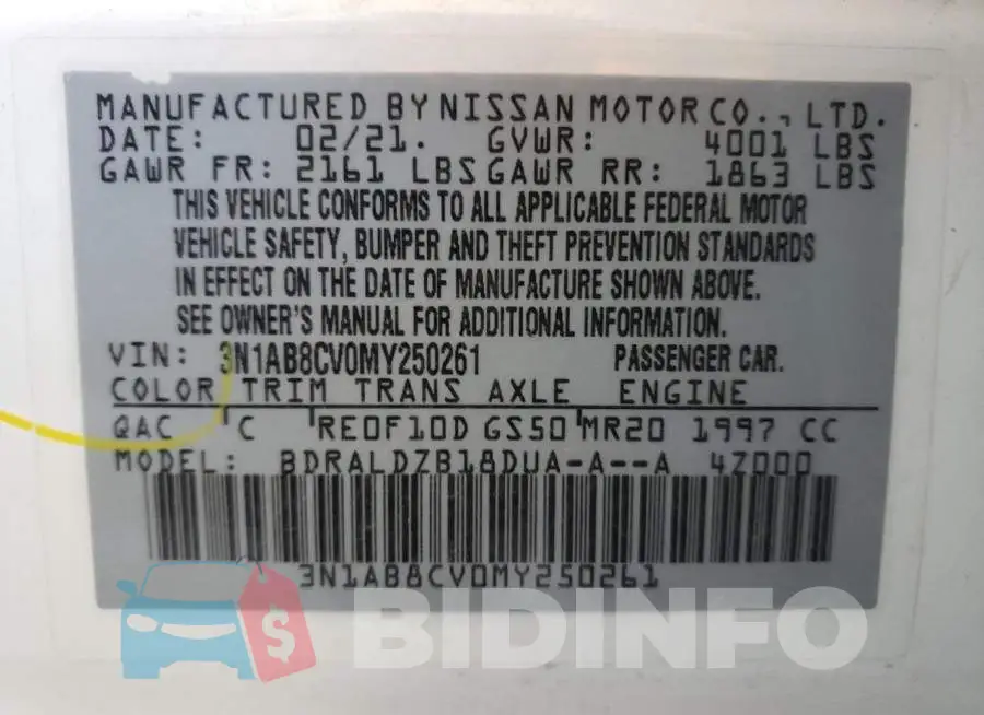 3N1AB8CV0MY250261 Photo# 10
