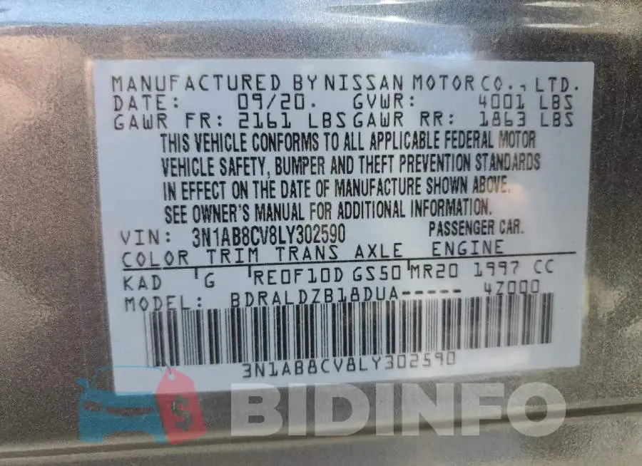 3N1AB8CV8LY302590 Photo# 10