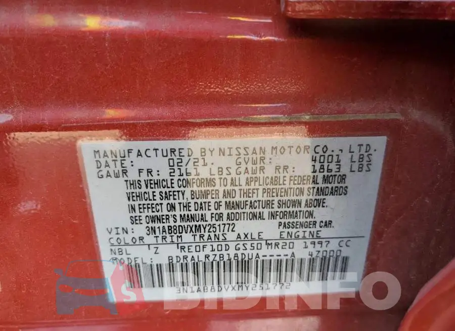 3N1AB8DVXMY251772 Photo# 10