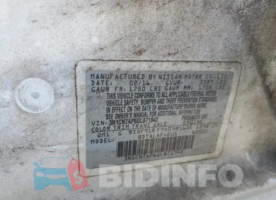 3N1CN7AP6GL871942 Photo# 10