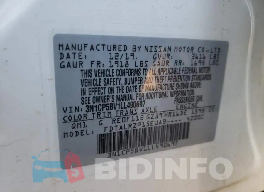 3N1CP5BV1LL490697 Photo# 10