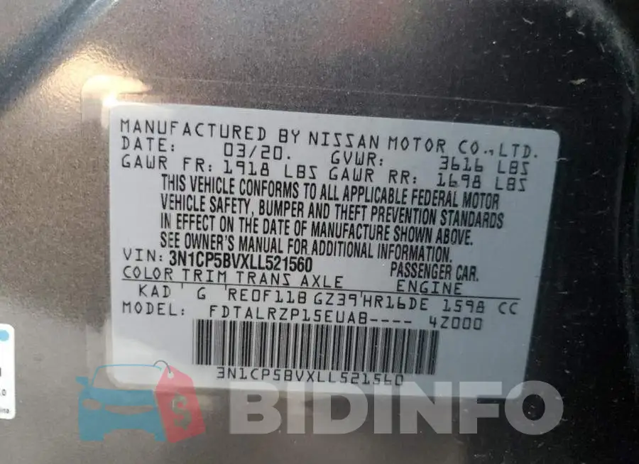 3N1CP5BVXLL521560 Photo# 10