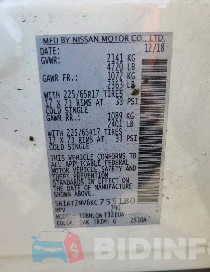 5N1AT2MV6KC755180 Photo# 10