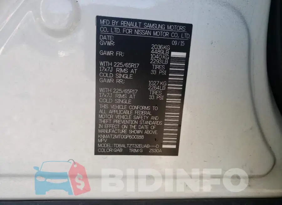 KNMAT2MT0GP600188 Photo# 10