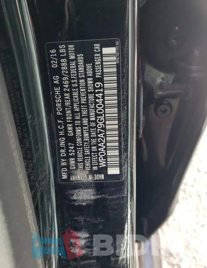 WP0AA2A79GL004419 Photo# 10