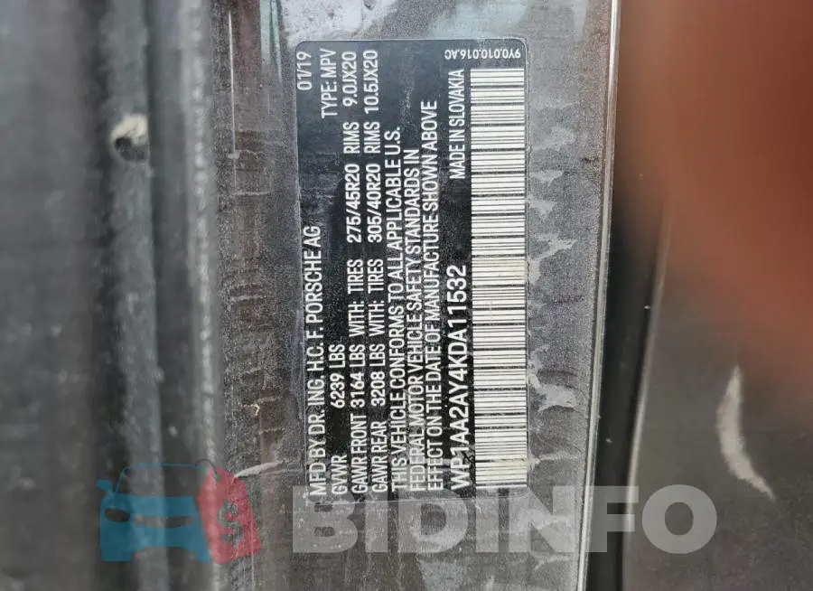 WP1AA2AY4KDA11532 Photo# 7
