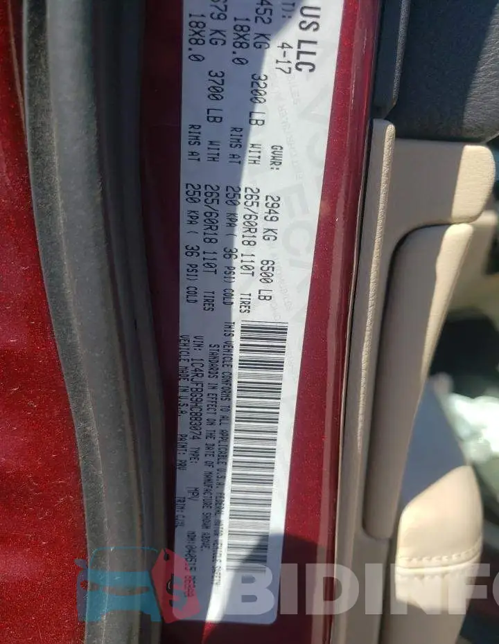 1C4RJFBG9HC883074 Photo# 10