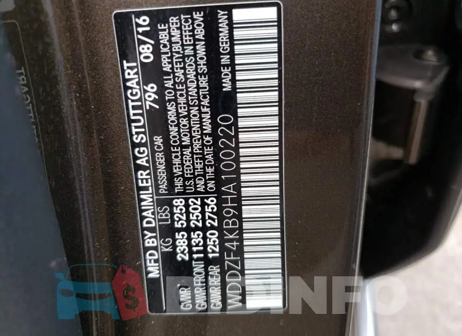 WDDZF4KB9HA100220 Photo# 10