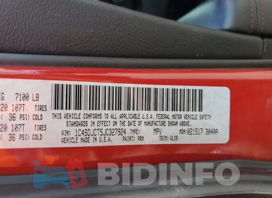 1C4SDJCT5JC327924 Photo# 10