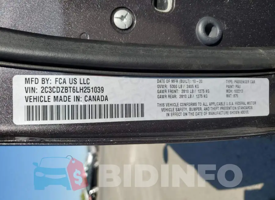 2C3CDZBT6LH251039 Photo# 10