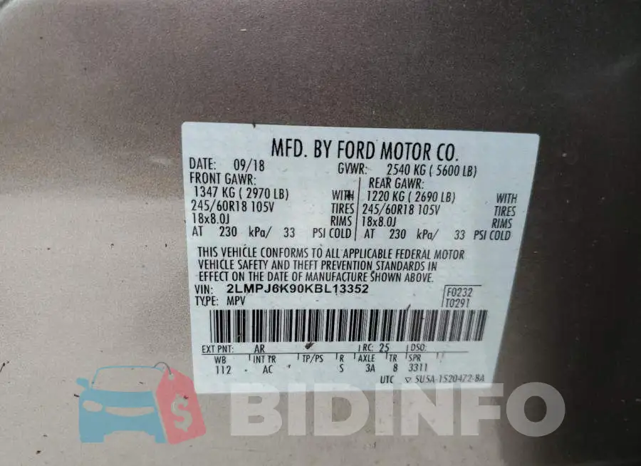 2LMPJ6K90KBL13352 Photo# 10