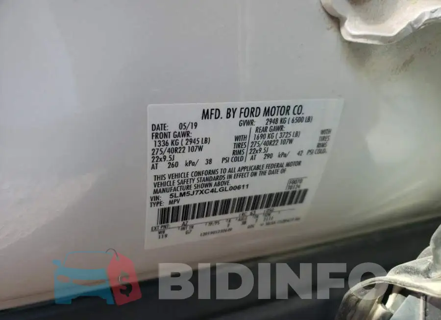 5LM5J7XC4LGL00611 Photo# 10
