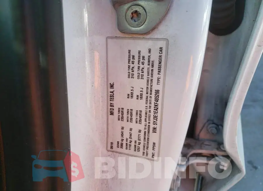 5YJ3E1EA2KF485266 Photo# 10