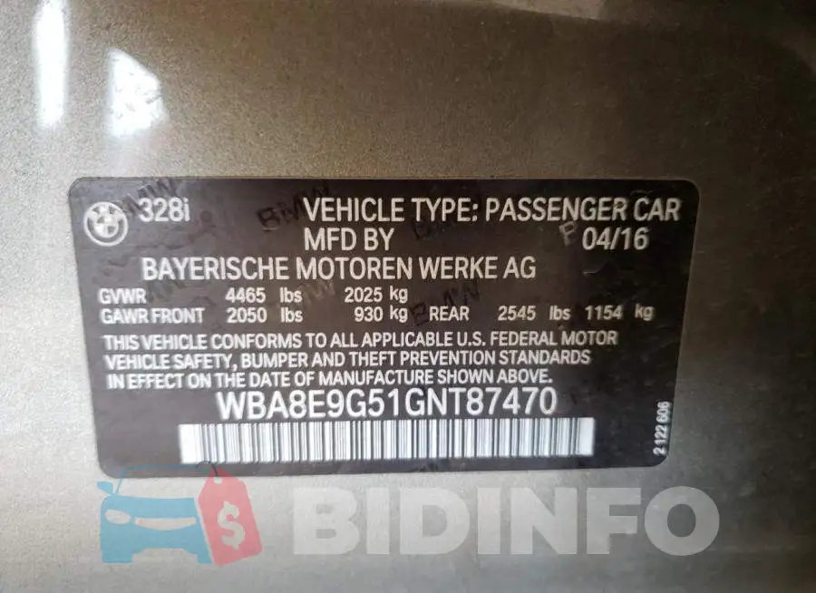 WBA8E9G51GNT87470 Photo# 10