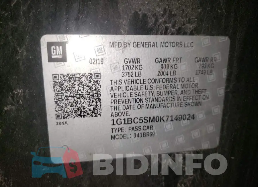 1G1BC5SM0K7149024 Photo# 10