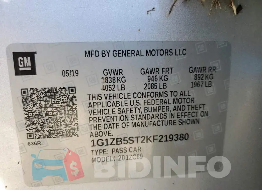1G1ZB5ST2KF219380 Photo# 10