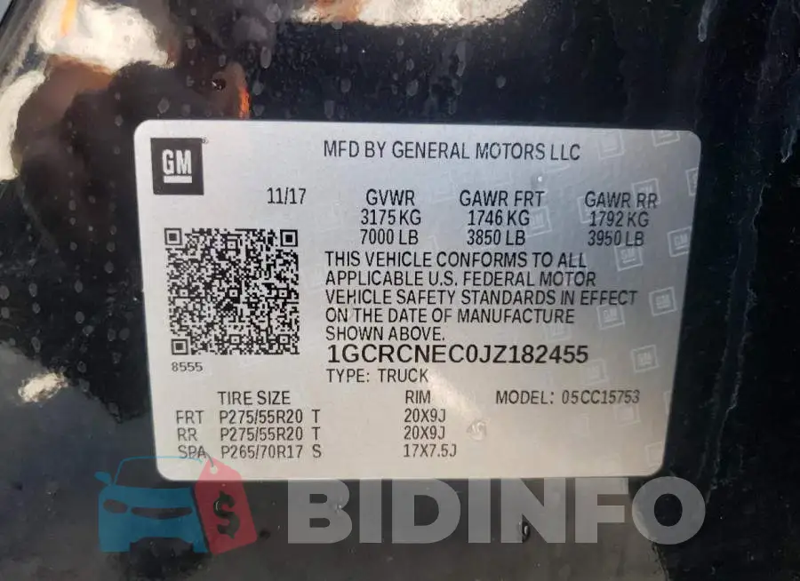 1GCRCNEC0JZ182455 Photo# 10