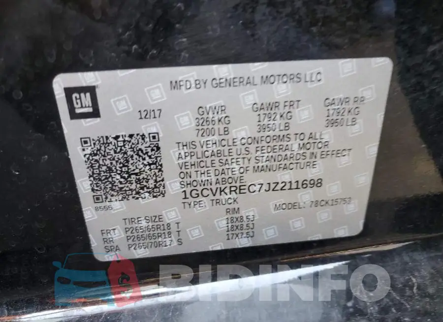 1GCVKREC7JZ211698 Photo# 10
