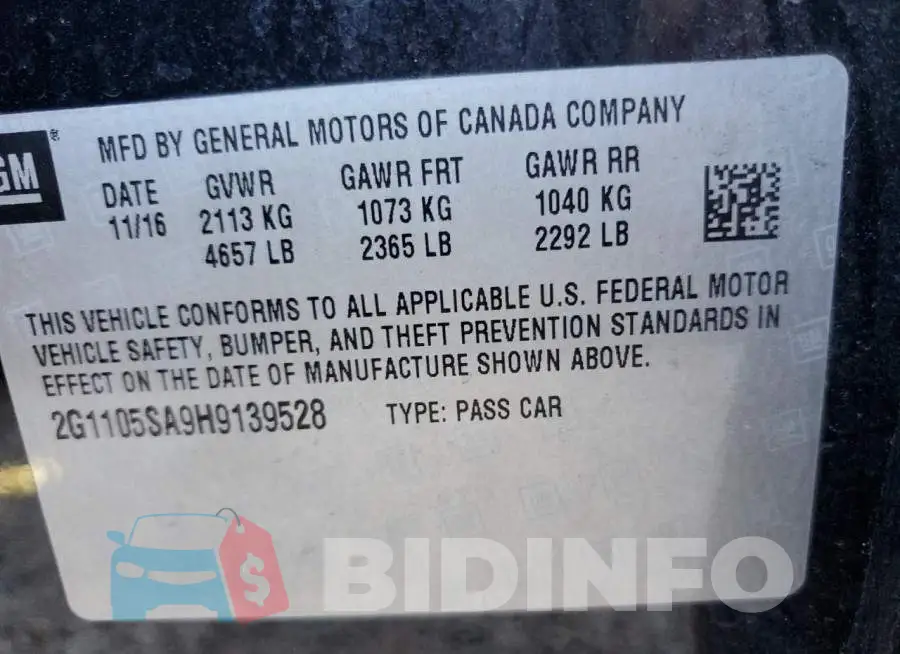 2G1105SA9H9139528 Photo# 10