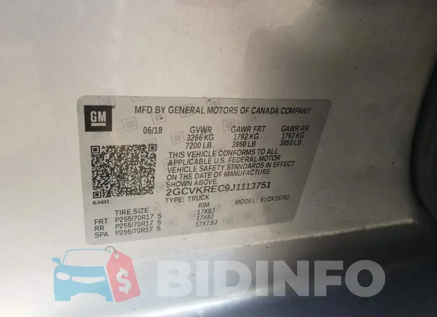 2GCVKREC9J1113751 Photo# 10