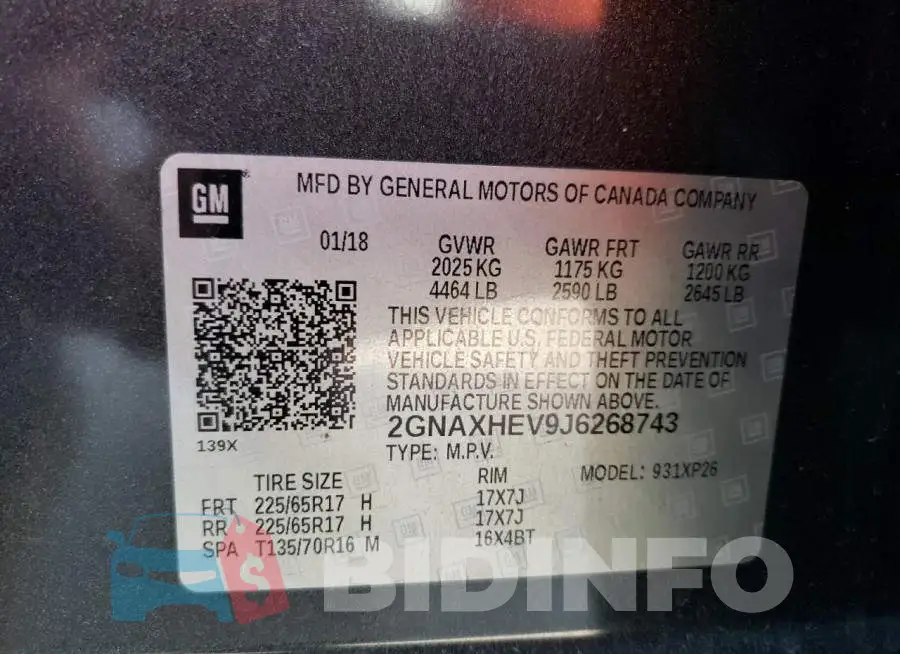 2GNAXHEV9J6268743 Photo# 10