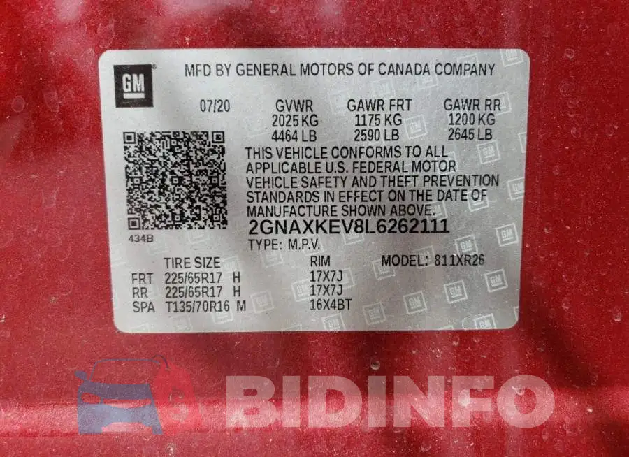 2GNAXKEV8L6262111 Photo# 10