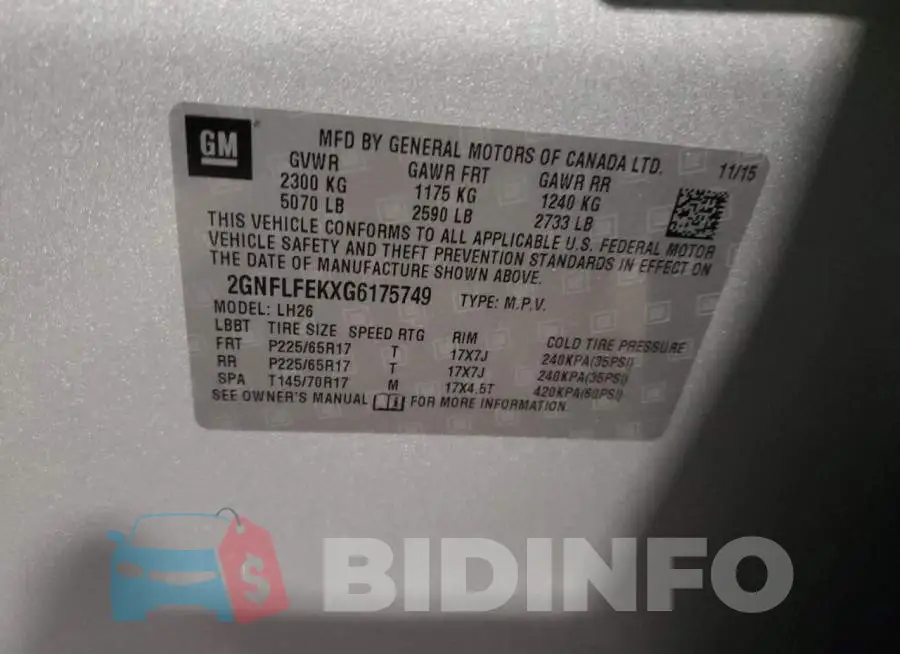 2GNFLFEKXG6175749 Photo# 10