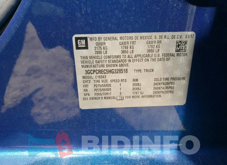 3GCPCREC5HG328518 Photo# 10
