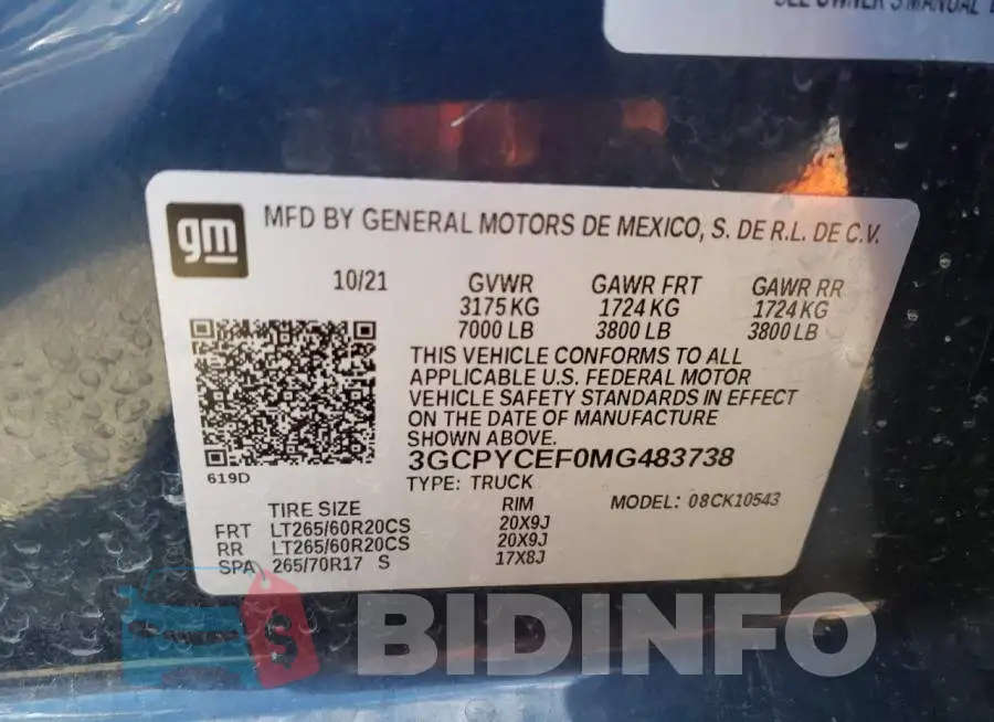 3GCPYCEF0MG483738 Photo# 10