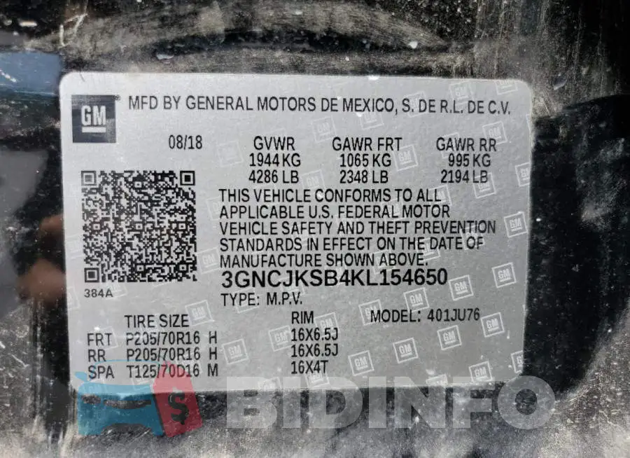 3GNCJKSB4KL154650 Photo# 10