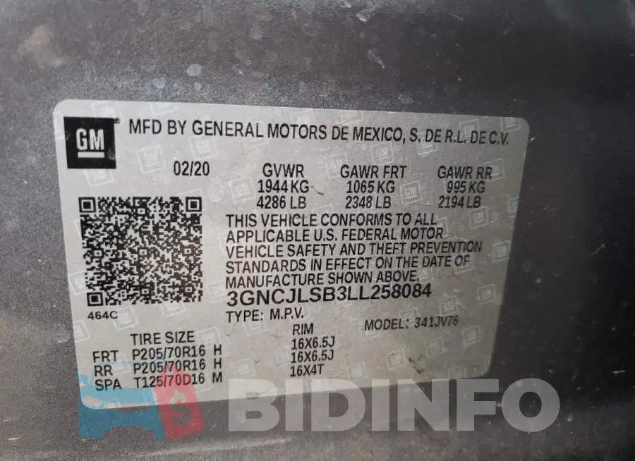 3GNCJLSB3LL258084 Photo# 10