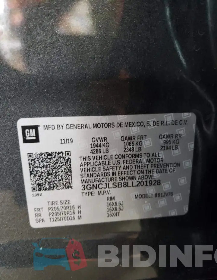 3GNCJLSB8LL201928 Photo# 10