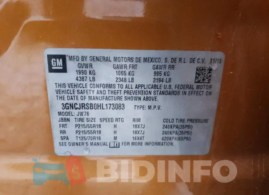 3GNCJRSB0HL173083 Photo# 10