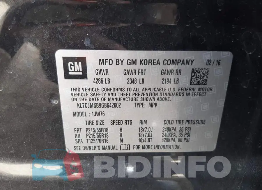 KL7CJMSB9GB642602 Photo# 10